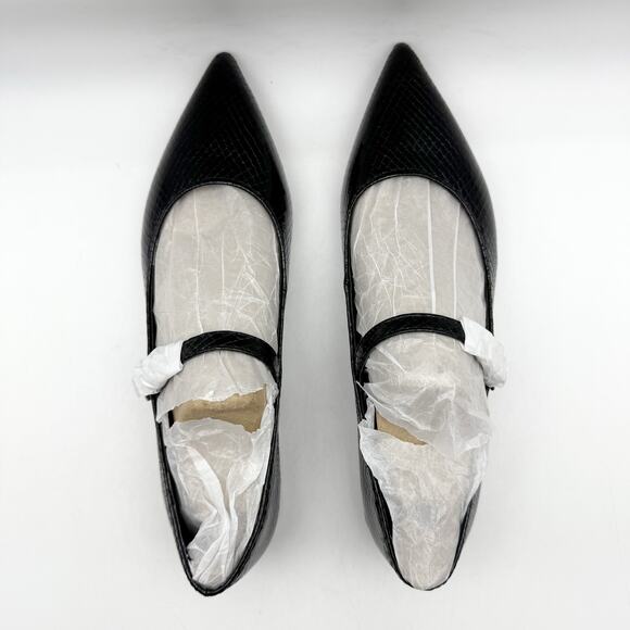 Franco Sarto Womens Nalin Mary Jane Flats US 8 M EU 38.5 Black Snake Print NIB - Picture 10 of 12